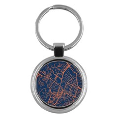 Virginia Map Art City Key Chains (round) 