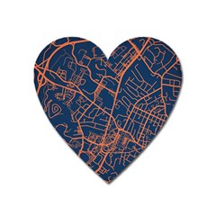 Virginia Map Art City Heart Magnet