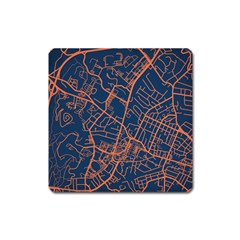 Virginia Map Art City Square Magnet