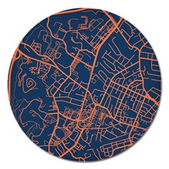 Virginia Map Art City Magnet 5  (round) by Mariart