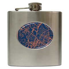 Virginia Map Art City Hip Flask (6 Oz) by Mariart