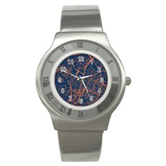 Virginia Map Art City Stainless Steel Watch