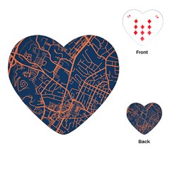 Virginia Map Art City Playing Cards (heart) 