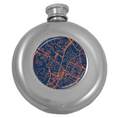 Virginia Map Art City Round Hip Flask (5 Oz)