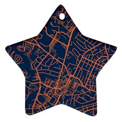 Virginia Map Art City Star Ornament (two Sides)