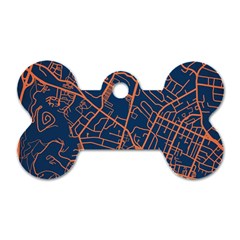 Virginia Map Art City Dog Tag Bone (one Side)