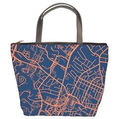 Virginia Map Art City Bucket Bags by Mariart