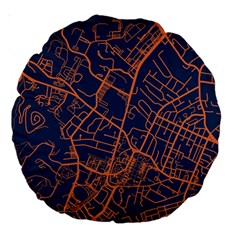 Virginia Map Art City Large 18  Premium Round Cushions by Mariart