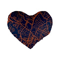 Virginia Map Art City Standard 16  Premium Heart Shape Cushions