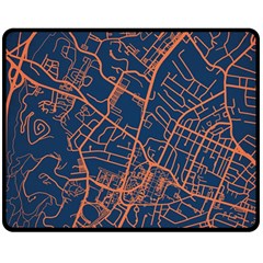 Virginia Map Art City Double Sided Fleece Blanket (medium)  by Mariart