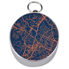 Virginia Map Art City Silver Compasses