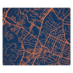 Virginia Map Art City Double Sided Flano Blanket (small) 