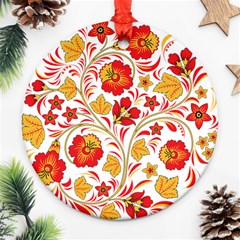 Wreaths Flower Floral Sexy Red Sunflower Star Rose Ornament (round)