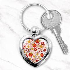 Wreaths Flower Floral Sexy Red Sunflower Star Rose Key Chains (heart)  by Mariart