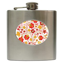 Wreaths Flower Floral Sexy Red Sunflower Star Rose Hip Flask (6 Oz) by Mariart