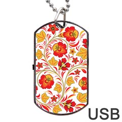 Wreaths Flower Floral Sexy Red Sunflower Star Rose Dog Tag Usb Flash (two Sides) by Mariart