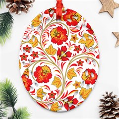 Wreaths Flower Floral Sexy Red Sunflower Star Rose Ornament (oval Filigree)