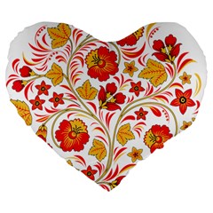 Wreaths Flower Floral Sexy Red Sunflower Star Rose Large 19  Premium Heart Shape Cushions by Mariart