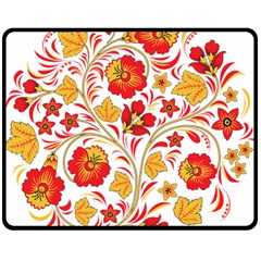 Wreaths Flower Floral Sexy Red Sunflower Star Rose Double Sided Fleece Blanket (medium)  by Mariart