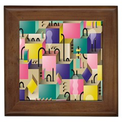 Magazine Balance Plaid Rainbow Framed Tiles by Mariart