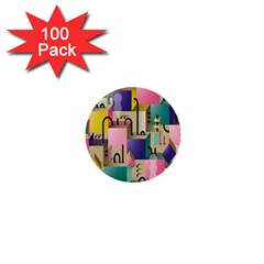 Magazine Balance Plaid Rainbow 1  Mini Buttons (100 Pack) 