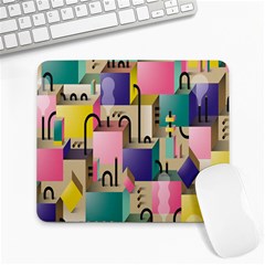 Magazine Balance Plaid Rainbow Large Mousepads by Mariart