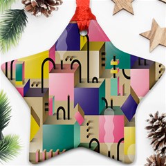 Magazine Balance Plaid Rainbow Star Ornament (two Sides) by Mariart