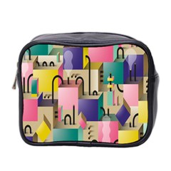 Magazine Balance Plaid Rainbow Mini Toiletries Bag 2-side