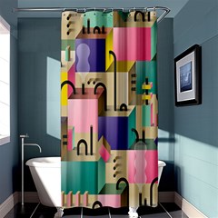 Magazine Balance Plaid Rainbow Shower Curtain 36  X 72  (stall) 