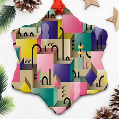 Magazine Balance Plaid Rainbow Ornament (snowflake)