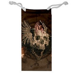 Awesome Creepy Skull With Rat And Wings Jewelry Bag by FantasyWorld7