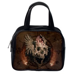 Awesome Creepy Skull With Rat And Wings Classic Handbags (one Side) by FantasyWorld7