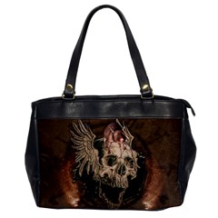 Awesome Creepy Skull With Rat And Wings Office Handbags by FantasyWorld7