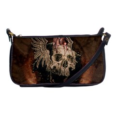 Awesome Creepy Skull With Rat And Wings Shoulder Clutch Bags by FantasyWorld7