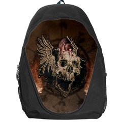 Awesome Creepy Skull With Rat And Wings Backpack Bag by FantasyWorld7