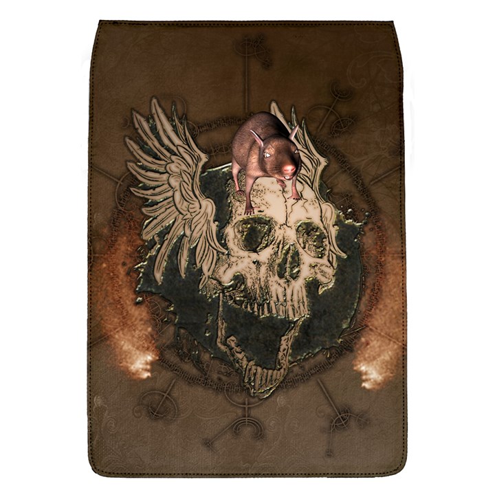 Awesome Creepy Skull With Rat And Wings Flap Covers (L) 