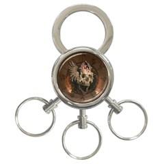 Awesome Creepy Skull With Rat And Wings 3-ring Key Chains by FantasyWorld7