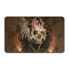 Awesome Creepy Skull With Rat And Wings Magnet (rectangular) by FantasyWorld7