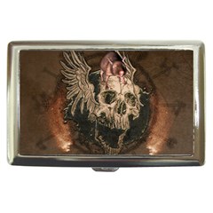 Awesome Creepy Skull With Rat And Wings Cigarette Money Cases by FantasyWorld7