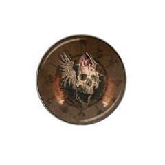 Awesome Creepy Skull With Rat And Wings Hat Clip Ball Marker by FantasyWorld7