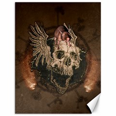 Awesome Creepy Skull With Rat And Wings Canvas 12  X 16   by FantasyWorld7