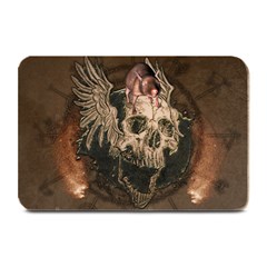 Awesome Creepy Skull With Rat And Wings Plate Mats by FantasyWorld7