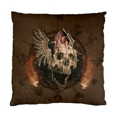 Awesome Creepy Skull With Rat And Wings Standard Cushion Case (one Side) by FantasyWorld7