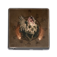 Awesome Creepy Skull With Rat And Wings Memory Card Reader (square) by FantasyWorld7