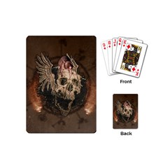 Awesome Creepy Skull With Rat And Wings Playing Cards (mini)  by FantasyWorld7