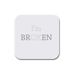 I Am Ok - Broken Rubber Square Coaster (4 Pack)  by Valentinaart