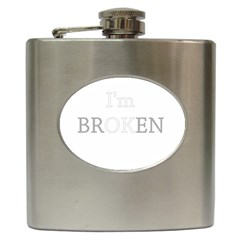 I Am Ok - Broken Hip Flask (6 Oz) by Valentinaart