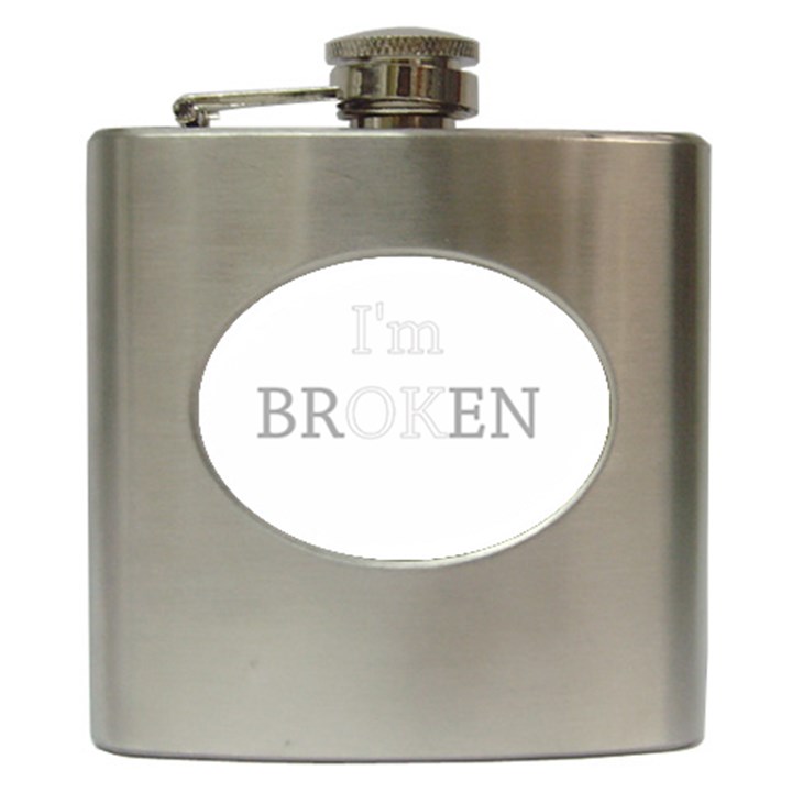 I am OK - Broken Hip Flask (6 oz)