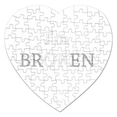 I Am Ok - Broken Jigsaw Puzzle (heart) by Valentinaart