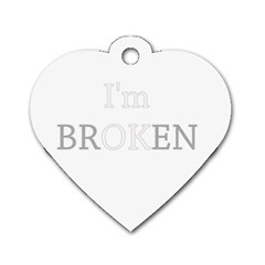 I Am Ok - Broken Dog Tag Heart (two Sides) by Valentinaart